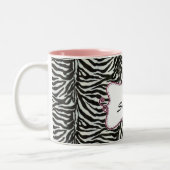 Posh chic trendy zebra streifen, pink personalisie zweifarbige tasse (Links)