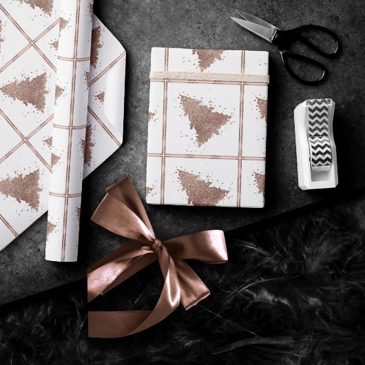 Posh Christmas Tree | Glam Rose Gold Luxury Geschenkpapier
