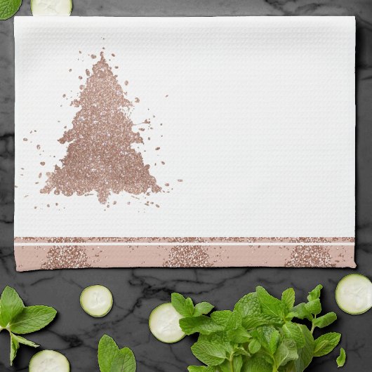 Posh Christmas Tree | Glam Rose Gold Luxury Geschirrtuch