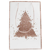 Posh Christmas Tree | Glam Rose Gold Luxury Mittlere Geschenktüte (Vorderseite)