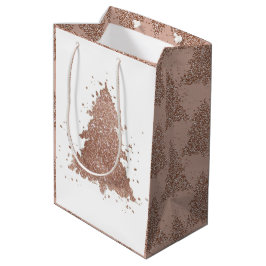 Posh Christmas Tree | Glam Rose Gold Luxury Mittlere Geschenktüte