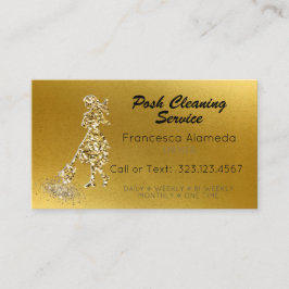 Posh Cleaning Service Metallic 14k Gold Template Visitenkarte