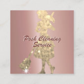 Posh Cleaning Service Metallic Rose Gold Template Quadratische Visitenkarte (Rückseite)