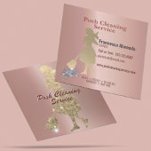 Posh Cleaning Service Metallic Rose Gold Template Quadratische Visitenkarte