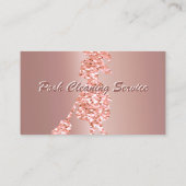 Posh Clearing Service Rose Gold Foil Pink Vorlage Visitenkarte (Rückseite)
