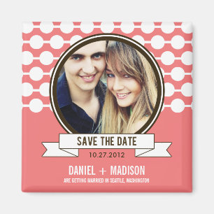 Posh Couple speichert das Date Magnet - Pink