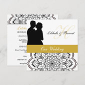 Posh Couple Wedding Einladung (Vorne/Hinten)