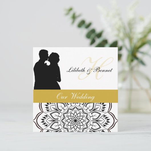 Posh Couple Wedding Einladung (Stehend Vorderseite)