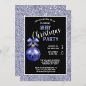 Posh Decorative Blue Christmas Einladung (Vorne/Hinten)