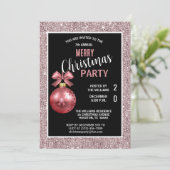 Posh Decorative Red Christmas Einladung (Stehend Vorderseite)