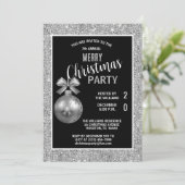 Posh Decorative Silver Christmas Einladung (Stehend Vorderseite)