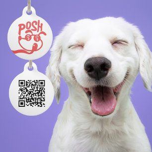 Posh Dog Pet angepasster QR-Code Haustiermarke