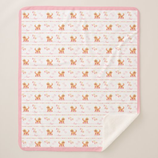 Posh Doodle Dog Liebe Sherpa Blanket Sherpadecke (Vorderseite)