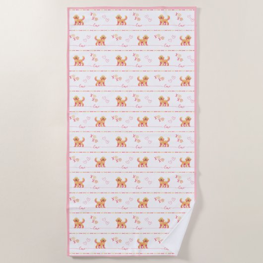 Posh Doodle Doodle Liebe Strandtuch (Vorderseite)