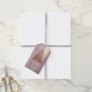 Posh Frohe Weihnachten Glam Rose Gold Tree Custo Geschenkanhänger