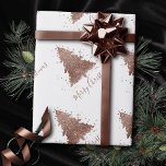Posh Frohe Weihnachten | Glam Rose Goldener Blüten Geschenkpapier<br><div class="desc">Das ist die Jahreszeit zum Unterhalten! Glamouröse Imitate metallisches Kupfer und atemberaubende Rose Goldpalette abstrakten Baum und handgeschriebene "Frohe Weihnachten" Drehbuch Feier, Hosting und gifting Accessoires Sammlung. Dieses lustige festliche Design verfügt über einen funkelnd whimsikalen Weihnachtsbaum mit einem frisch lackierten Spritzer, der mit Imitaten aus metallischem Glitzer und der Schriftzypografie...</div>