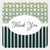 Posh Gelb und Aquamarin Danke Stickers (Vorderseite)