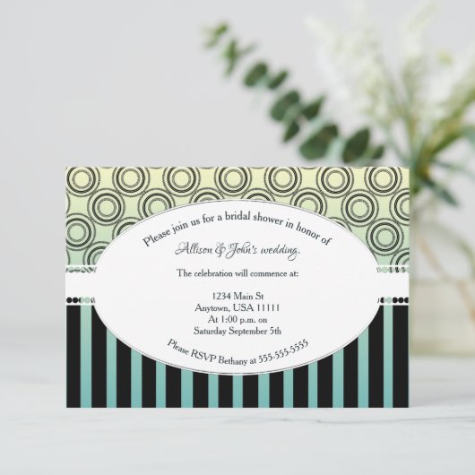 Posh Gelb und Aquamarines Brautparty Einladung (Stehend Vorderseite)