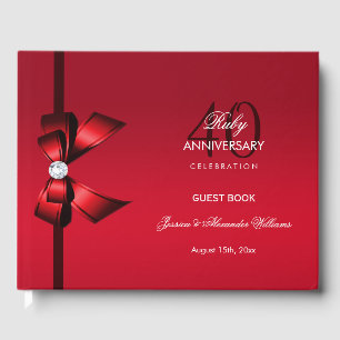 Posh Gem Bow & Ribbon 40 Jahre Hochzeit Gästebuch