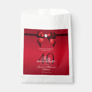 Posh Gem Bow & Ribbon 40 Jahre Hochzeit Geschenktütchen