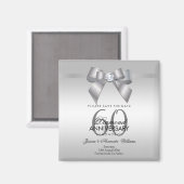Posh Gem Bow & Ribbon 60. Hochzeitstag Magnet (Vorderseite/Rückseite)