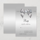 Posh Gem Bow & Ribbon 60. Wedding RSVP Karte (Vorne/Hinten)