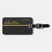 Posh gequilted Black & Gold Stitch Gepäckanhänger (Vorderseite horizontal)