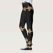 Posh Girls - Black & Gold Bow Krawatte Leggings (Links)