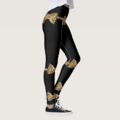Posh Girls - Black & Gold Bow Krawatte Leggings (Rechts)