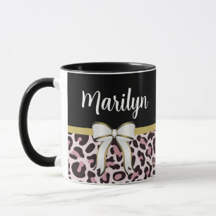 Posh Girly Pink Leopard Print Girly Girl Tasse