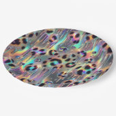 Posh Glam Opal Leopard Print Paper Plates Pappteller (Schrägansicht)