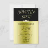 Posh Gold & Black Elegant Diamonds 40. Geburtstag Save The Date (Vorderseite)