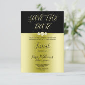 Posh Gold & Black Elegant Diamonds 40. Geburtstag Save The Date (Stehend Vorderseite)