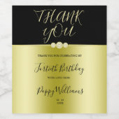 Posh Gold & Black Elegant Diamonds 40. Geburtstag Weinetikett (Einzelnes Label)