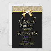 Posh Gold Jewel Bow Grand Opening Einladung (Vorderseite)