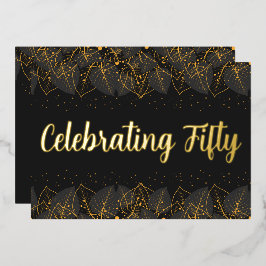 Posh Gold Leaf Birthday Folieneinladung