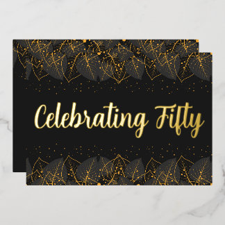 Posh Gold Leaf Birthday Folieneinladung
