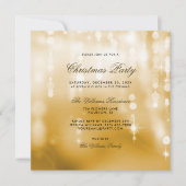 Posh Gold Lights Bokeh Weihnachten Einladung (Vorderseite)