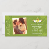 Posh Green Irish Wedding Foto Save the Date Card (Vorderseite)