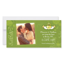 Posh Green Irish Wedding Foto Save the Date Card