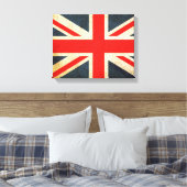 Posh Grunge Union Jack Wrapped Canvas Print Leinwanddruck (Insitu (Schlafzimmer))