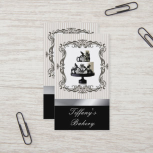 Posh Lace Wedding Cake Bakery Business Cards Visitenkarte