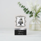 Posh Lace Wedding Cake Bakery Business Cards Visitenkarte (Stehend Vorderseite)