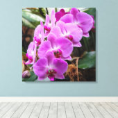 Posh Lila Orchids Stretched Canvas Print Leinwanddruck (Insitu (Holzboden))