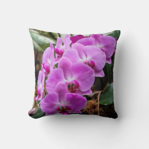 Posh Lila Orchids Throw Kissen