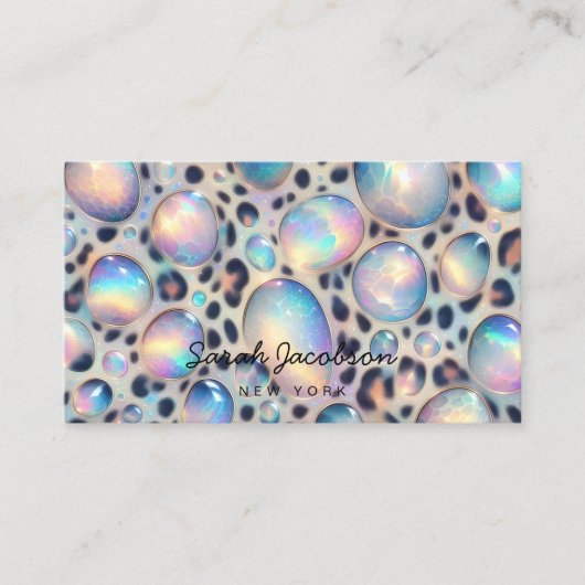 Posh Luxury Opal Iridescent Style Visitenkarte (Vorderseite)