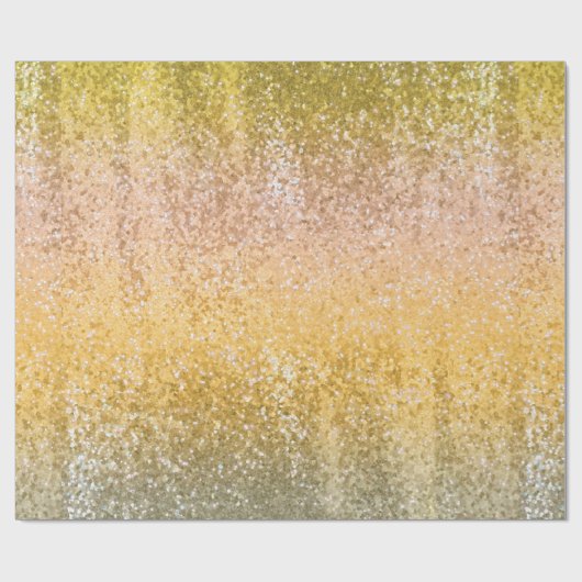 Posh LuxusgoldGlitter Sequins Geschenkpapier (Flach)