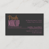 Posh Make up Gold/Pink Brushs Business Card Visitenkarte (Rückseite)