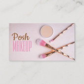 Posh Make up Gold/Pink Brushs Business Card Visitenkarte (Vorderseite)