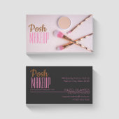 Posh Make up Gold/Pink Brushs Business Card Visitenkarte